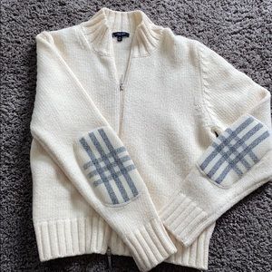 AUTHENTIC BURBERRY plush merino wool zip up